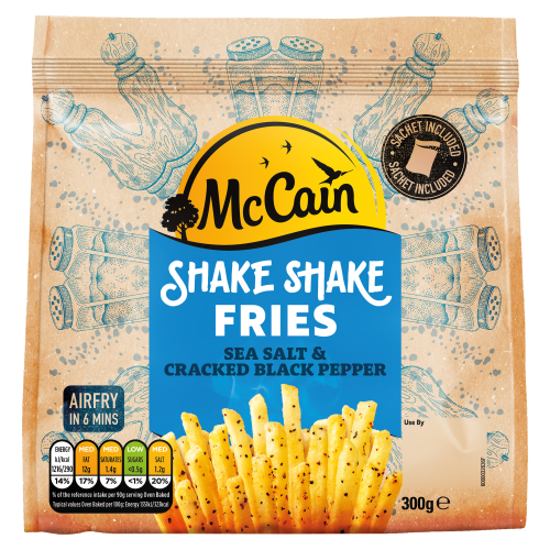 McCain Shake Shake Fries Sea Salt and Cracked Black Pepper 300g